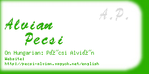 alvian pecsi business card